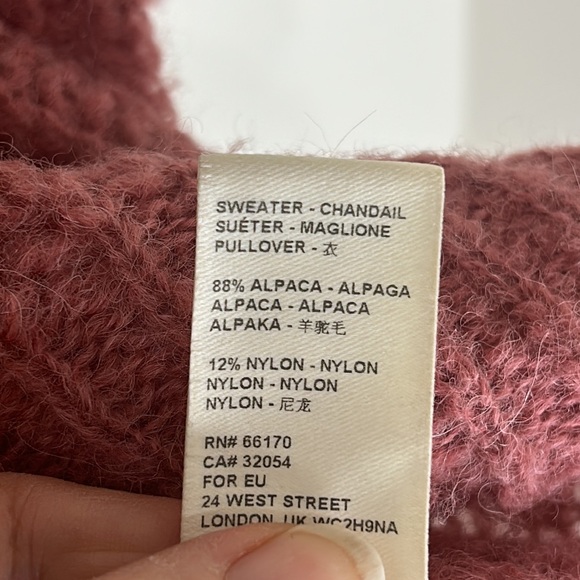 FREE PEOPLE Moonbeam Pink Alpaca Blend Slouchy Oversized Sweater Size XS - Picture 14 of 16